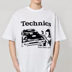 音楽好き必見！Technics ターンテーブルプリントTシャツ ブラック/ホワイト 新品 送料込 メンズ レディース 男女兼用