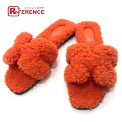 エルメス HERMES オラン ムートン ボアフラット サンダル 35 - メルカリ
