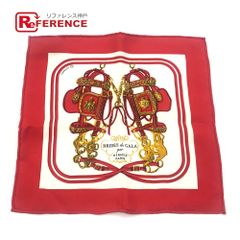 HERMES エルメス ハンカチ BRIDES de GALA 式典用馬勒 シルク レッド