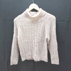 ◇ MAJESTIC LEGON ハイネック　ケーブル　起毛　シンプル 長袖 ニット サイズF ピンク系 レディース E  【1303020024605】