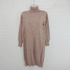 ◇ Girly Doll ガーリードール タートルネック 長袖 膝丈 ニット ワンピース ブラウン レディース P  【1303060001772】のサムネイル