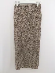 ◇ WEGO ウィゴー 総柄 バックゴム ロング ナロー スカート サイズF ベージュ ブラック レディース E  【1303070004817】のサムネイル