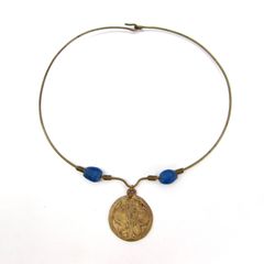 Vintage-style ethnic jewelry choker necklace, swirl design, accessory, fashion accessory, storage item #94