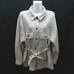 ◇ AUNT MARIE’S アントマリーズ フロントボタン スエード生地 長袖 シャツ ブルゾン サイズF グレー レディース E  【1303090008376】のサムネイル