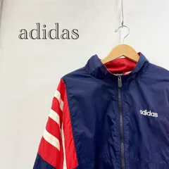90s adidas フルジップ ナイロン ジャケット アウター XL トリコロールカラー 3ライン メンズ ファッション _201023