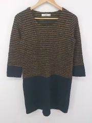 ◇ BEAMS LIGHTS ビームス ライツ ボーダー ニット 長袖 ミニ ワンピース サイズ40 ブラウン ネイビー レディース E  【1303140002439】のサムネイル
