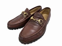 美品 グッチ GUCCI ホースビット ローファー 6.5サイズ ブラウン