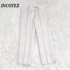 【美品】 INCOTEX クロップド パンツ 40 ピンク 立体チェックのサムネイル