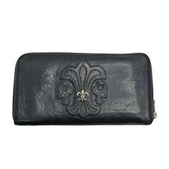 訳あり】CHROME HEARTS 長財布 ブラック レザー ジップ修理済み - メルカリ