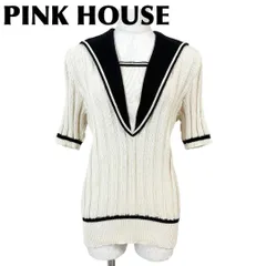 PINK HOUSE セーラー風ニット M相当 ライトベージュ リブのサムネイル