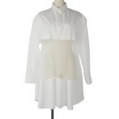 ノワールケイニノミヤ  kei ninomiya チュール切替 シャツ ブラウス ワンピース 無地 Sサイズ ホワイト 白のサムネイル