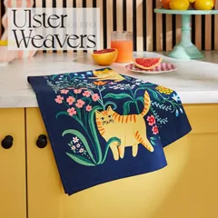 【2026年新作】アルスターウィーバーズ コットンティータオル マーマレードメドウ Marmalade Meadow 猫 ネコ キッチンクロス ネイビー ULSTER WEAVERSのサムネイル