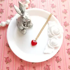 ミニハートのネックレス＊レッド