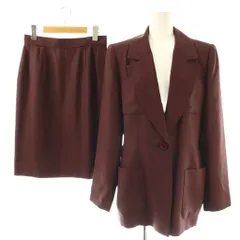イヴサンローラン YVES SAINT LAURENT ヴィンテージ セットアップ ジャケット スカート テーラード タイト 38 ボルドー /CX ■GY62のサムネイル