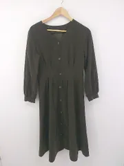 ◇ w closet ダブルクローゼット 長袖 膝下丈 ワンピース サイズF カーキ系 レディース E  【1303240024621】のサムネイル