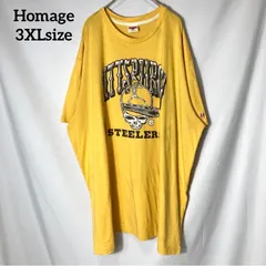 【Homage】骸骨 ロックバンド グレイトフル・デッド Grateful Dead ピッツバーグ・スティーラーズ Pittsburgh Steelers ドクロ アメフト NFL オーバーサイズ 半袖Tシャツ US古着 USA輸入 イエロー 3XLsizeのサムネイル