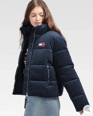 美品 tommy hilfiger コーデュロイ ダウンジャケット ネイビー - メルカリ