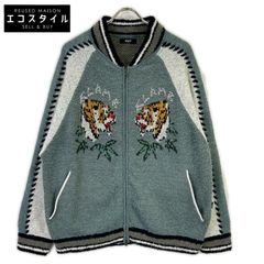 極美品glamb、グラム総刺繍スカジャン風ニットカーディガン Lサイズ(大きめ) glamb、グラム総刺繍スカジャン風ニットカーディガン - メルカリ