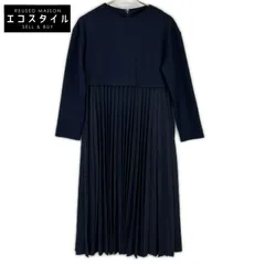 BALLSEY　ボールジー　ネイビー ミルドジャージーコンビ クルーネックワンピース　36