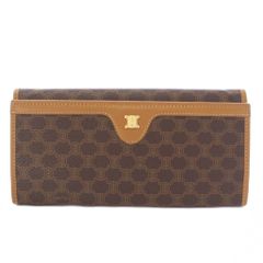CELINE セリーヌ 長財布 トリオンフキャンバス×レザー 茶色 ゴールド