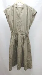 ◇ NATURAL BEAUTY BASIC ノースリーブ ウエストゴム 綺麗め ロング丈 ワンピース サイズS モスグリーン レディース E  【1303290007988】のサムネイル