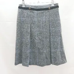 ◇ Aylesbury アリスバーリー チェック柄 ガーリー かわいい ミニ丈 台形 スカート サイズ7 グレー レディース E  【1303290009968】