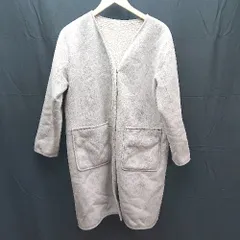 ◇ FREAK'S STORE フリークスストア Vネック　起毛　ボア　シンプル 長袖 コート サイズF クリーム系 レディース E  【1303290024114】