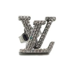 26868✨ルイヴィトン ピアス フープ LV ゴールド ラインストーン 片耳