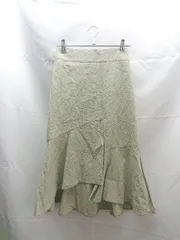 ◇ DHOLIC ディーホリック 綺麗め アシンメトリー 膝丈 フレア スカート サイズ表記なし M相当 グリーン レディース E  【1304050025204】のサムネイル