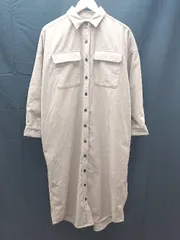 ◇ AZUL ｂｙ ＭＯＵＳＳＹ シャツ メルトン生地 オーバーサイズ 長袖 ミモレ ワンピース サイズM ブラウン系 レディース E  【1304050031144】のサムネイル