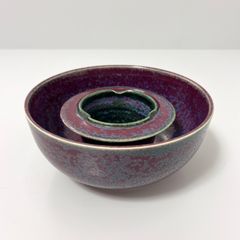 肥前有田焼 紫炎紅灰皿 副島四郎作 美術品 四郎窯 - メルカリ