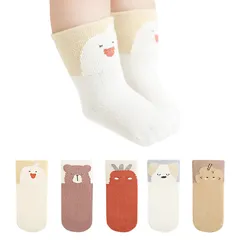 【在庫処分】冬 秋 夏 春 5足セット 履きやすい 滑り止め付き 可愛い 靴下 赤ちゃん 履き口ゆったりシリーズ 綿 ソックス ベビー