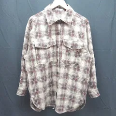 ◇ Aunt Marie's チェック フロントボタン ポケット ポリエステル 長袖 ジャケット サイズF ブラウン レディース E  【1304050049880】