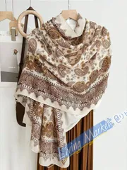 アクセサリー レディース スカーフ 女性用スカーフ 多用途 ロングショール アウターウェア 薄手 春夏ガーゼスカーフ シルクスカーフ 秋冬新作 大きな花柄スカーフ ドレス用 CWJ518Q242