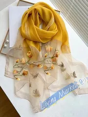 アクセサリー レディース スカーフ 花柄 刺繍 ロングスカーフ レディース 日常 ストール パシュミナ エレガントなファッションアクセサリー 1枚 CWJ518Q294