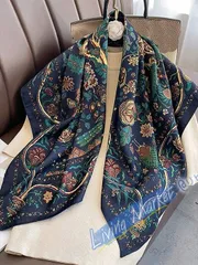アクセサリー レディース スカーフ 1枚 ファッショナブルな花柄プリントポリエステルカジュアルスクエアスカーフ、ボヘミアンスタイルのドレス用 CWJ520Q610