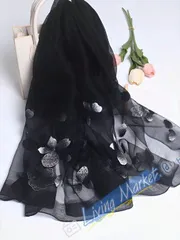 アクセサリー レディース スカーフ 杭州刺繍入り真綿シルクスカーフ、春夏秋に薄くて軽い、母親、女性、淑女への贈り物に最適、エレガントなバンダナ、ヘアバンド、ヘッドバンド、いつでも上品な見た目に CWJ518Q181