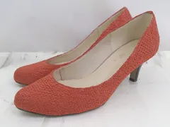 ◇ PICHE ABAHOUSE ピシェ アバハウス アーモンドトゥ ヒール パンプス サイズ34 オレンジ レディース E  【1304100012048】