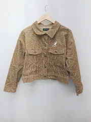 ◇ KANGOL カンゴール コーデュロイ ワンポイント ロゴ 刺繡 長袖 ブルゾン ジャケット サイズM ブラウン系 レディース P  【1304100023914】のサムネイル