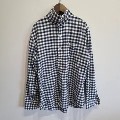 ラコステ スリムフィット チェック シャツ ネイビー L