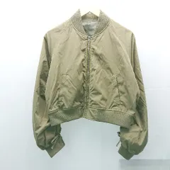 ◇ titivate ノーカラージャケット ギャザースリーブ カジュアル シンプル 長袖 ブルゾン サイズM カーキ レディース E  【1304120015968】のサムネイル