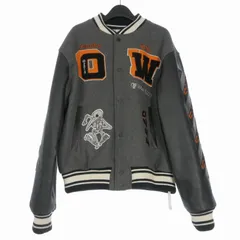 オフホワイト OFF WHITE Leather Varsity 切替レザー スタジャン ブルゾン 長袖 XXL グレー/ブラック 灰/黒 OMJA059F21LEA001 国内正規のサムネイル