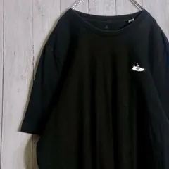 【入手困難】OLD adidas アディダス ワンポイント スニーカーロゴ 黒 半袖Tシャツ #1642のサムネイル