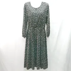 ◇ Sugar spoon シュガースプーン 花柄 スタイルアップ ロング丈 ワンピース サイズF ブラック レディース E  【1304120039490】のサムネイル