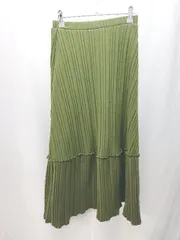 ◇ KOBE LETTUCE コウベレタス ウエストゴム 綺麗め ロング丈 フレア スカート サイズ表記なし グリーン レディース E  【1304120040618】のサムネイル