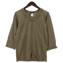エヌエヌバイナンバーナイン n(n) by NUMBER (N)INE タグ付き 編み込み Tシャツ カットソー 七分袖 カーキ 2のサムネイル