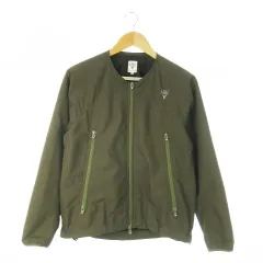 サウス2ウエスト8 South2 West8 S2W8 ジャケット ブルゾン ノーカラー ダブルジップ 裏地メッシュ ロゴ アウトドア XS 緑 カーキ /AO2 ■GY18のサムネイル