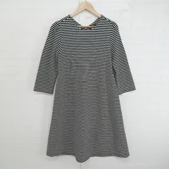 ◇ HusHusH ハッシュアッシュ ボーダー 長袖 膝丈 ワンピース サイズ3 ブラック ホワイト レディース E  【1304140013111】のサムネイル