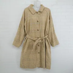 ■ ◎ AS KNOW AS アズノゥアズ チェック 長袖 ロング コート サイズ* イエロー系 マルチ レディース E  【1304200035770】のサムネイル