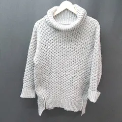 ◇ SELECT MOCA タートルネック ニット サイドスリット カジュアル 長袖 セーター サイズF グレー レディース E  【1304210001512】